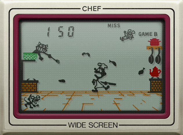 Gameplay du jeu Chef sur la Game & Watch de Nintendo