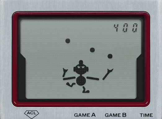 Gameplay du jeu Ball sur la Game & Watch de Nintendo