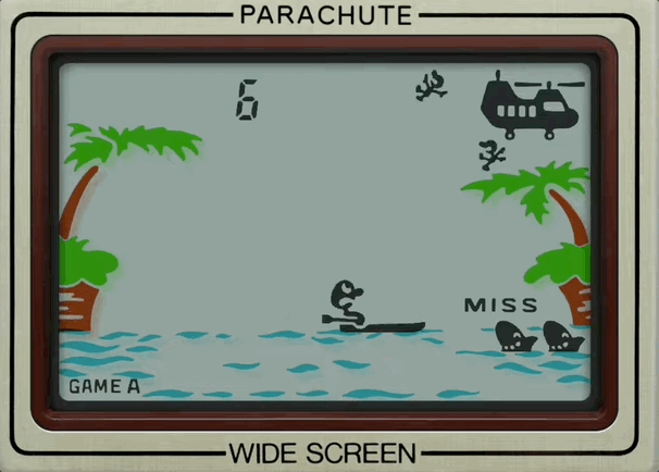 Gameplay du jeu Parachute sur la Game & Watch de Nintendo